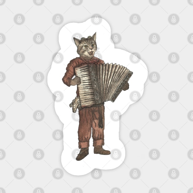 Accordion Cat with Goggles and Mask Sticker by FelisSimha